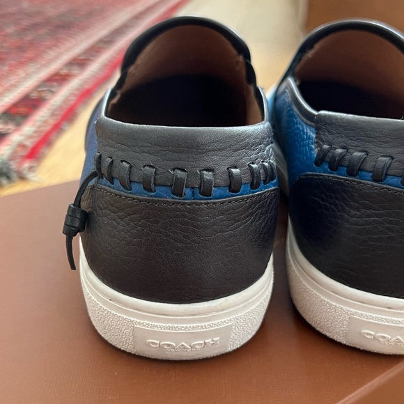 Coach Men’s Union Slip On Sneakers Azure Blue Leather Limited w/ Box - Size 10 - Picture 9 of 14